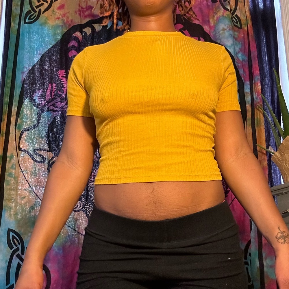 Cute Ribbed fitted crop top